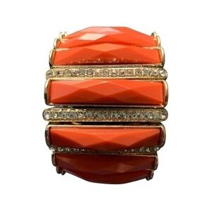 APT 9 Orange and Crystal Cuff Bracelet